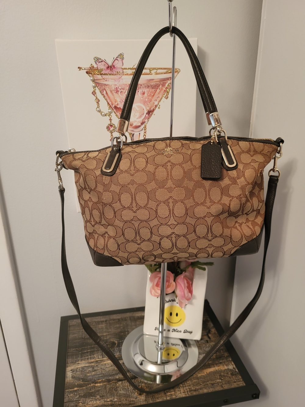 Coach Crossbody Bag - Brown & Dark Brown Interior / Gold Zipper 13" X 9"X 3.5"